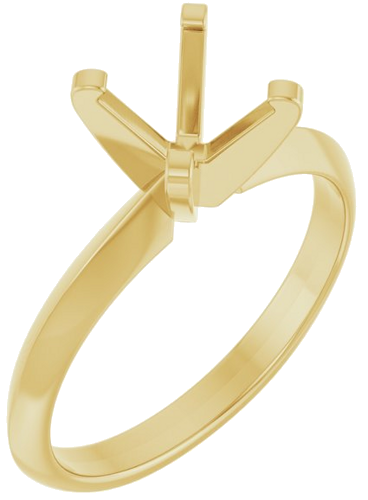 14K Yellow 7 mm Round Solitaire Engagement Ring Mounting (1)