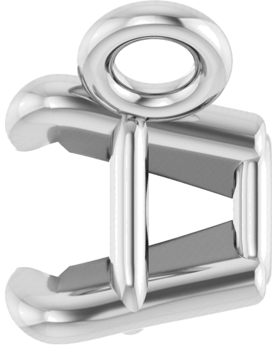 Sterling Silver 5x3 mm Emerald Claw Prong Necklace Center Mounting (3)