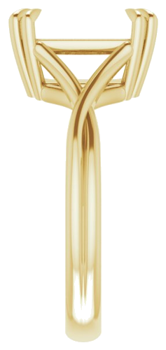 14K Yellow 10x8 mm Emerald Solitaire Engagement Ring Mounting (4)