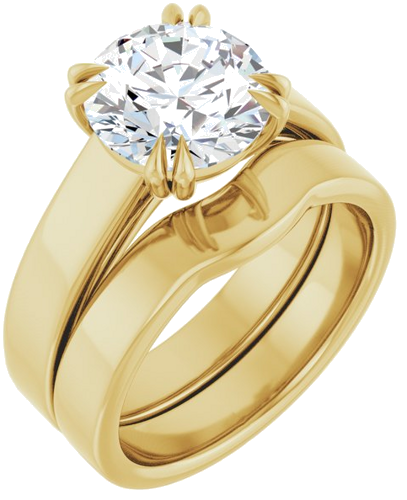14K Yellow 9 mm Round Engagement Ring Mounting (6)