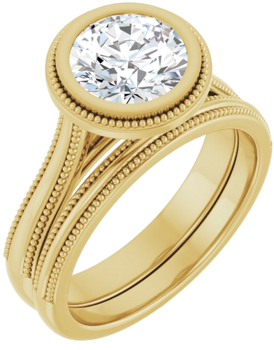 14K Yellow 7.4 mm Round Engagement Ring Mounting (6)