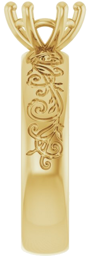 14K Yellow 6.5 mm Round Solitaire Engagement Ring Mounting (4)