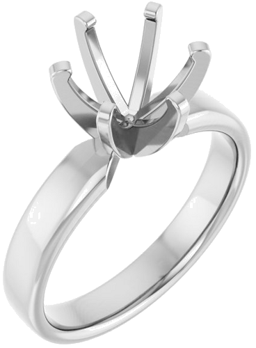 14K White 8.2 mm Round Solitaire Engagement Ring Mounting (1)