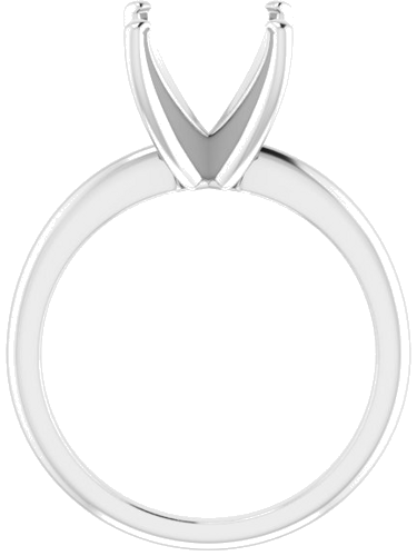 14K White  9 mm Cushion Solitaire Engagement Ring Mounting (2)