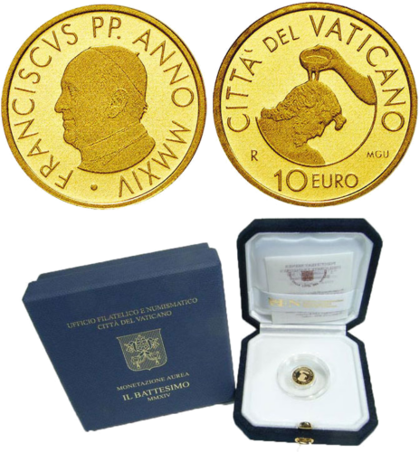 3 g Vatican 2014 Baptism 10 euro gold coin (1)