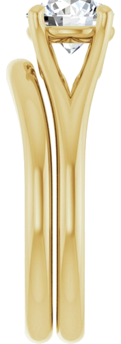 Sužadėtuvių Žiedas „Solitaire“ 585 Geltonojo Aukso Round 6.5mm (9)