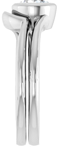 Sužadėtuvių Žiedas „Bezel-Set Solitaire“ 585 Baltojo Aukso Round 6.5mm (9)