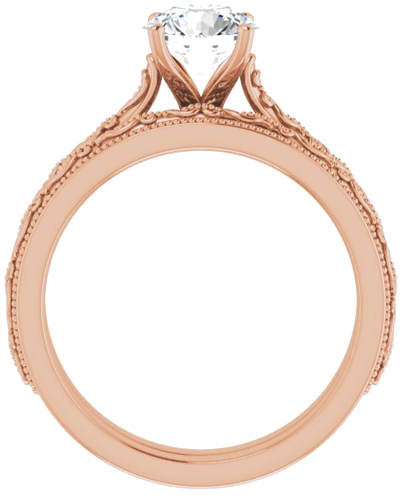 14K Rose  6.5 mm Round Solitaire Engagement Ring Mounting (7)