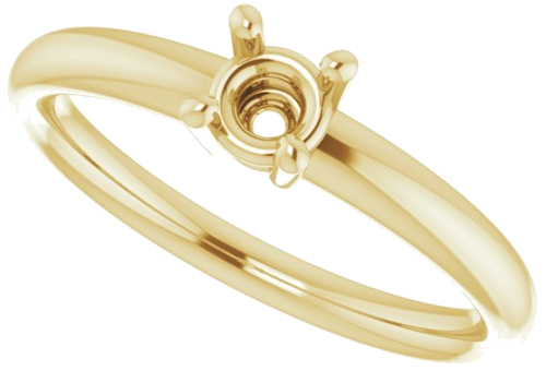 14K Yellow 4.4 mm Round Engagement Ring Mounting (5)