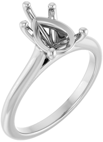 14K White 10x7 mm Pear Solitaire Engagement Ring Mounting (1)
