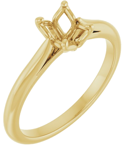 14K Yellow  7x5 mm Oval Solitaire Engagement Ring Mounting (1)