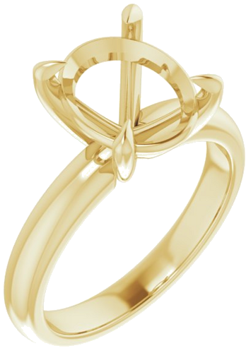 14K Yellow 11x9 mm Oval Solitaire Engagement Ring Mounting (1)