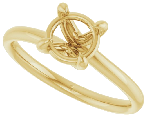 14K Yellow 6.5 mm Round Engagement Ring Mounting (5)