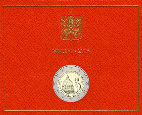 2016 Vatikanas Žandarmerijos korpusas 2 eurų moneta (2)