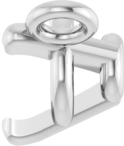 14K White 3.5 mm Round 3-Prong Necklace Center (3)