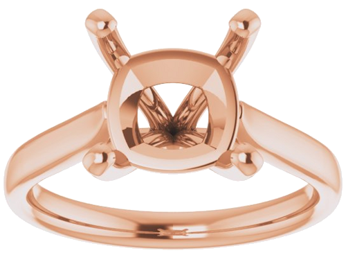 Sužadėtuvių Žiedas 14k rose gold Cushion 9mm (3)