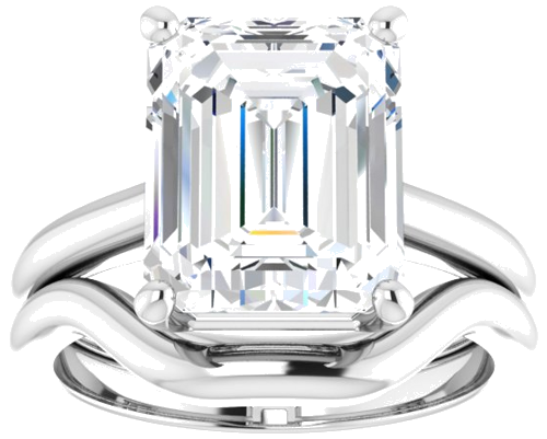 Sterling Silver 11x9 mm Emerald Solitaire Engagement Ring Mounting (8)