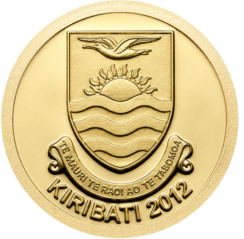 2012 Кирибати Дева Мария и младенецът Исус 1 долар златна монета (2)