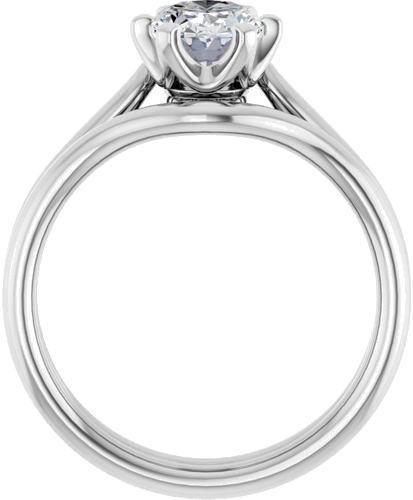 14K White 8x6 mm Oval Solitaire Engagement Ring Mounting (7)