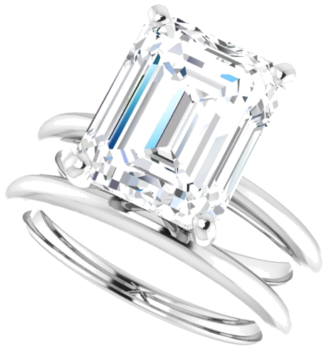 14K White  11x9 mm Emerald Solitaire Engagement Ring Mounting (10)