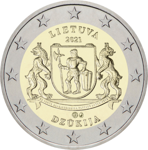 2021 Литва Дзукия монета 2 евро BU на карточке (3)