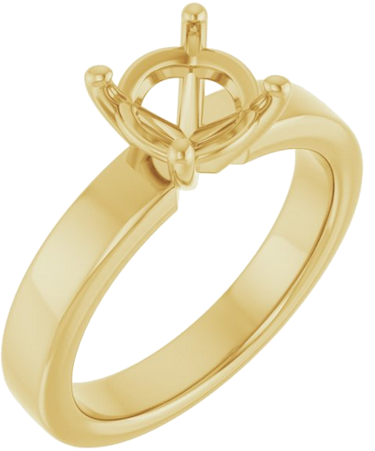 Sužadėtuvių Žiedas „Solitaire“ 585 Geltonojo Aukso Round 7.4mm (1)