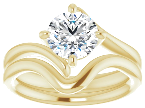 14K Yellow  7 mm Round Solitaire Engagement Ring Mounting (8)