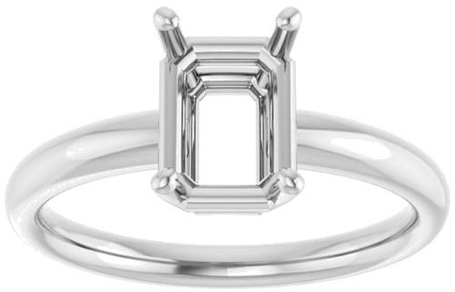 Sužadėtuvių Žiedas „Solitaire“ 585 Baltojo Aukso Emerald 8mm x 6mm (3)