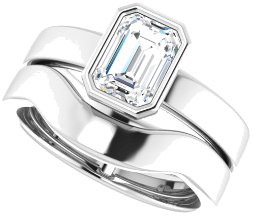 10K White 7x5 mm Emerald Solitaire Engagement Ring Mounting (10)