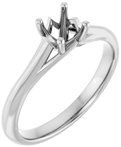 14K White 5.2 mm Round Solitaire Engagement Ring Mounting (1)