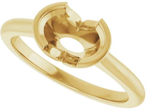 Sužadėtuvių Žiedas „Half Bezel Solitaire“ 585 Geltonojo Aukso Oval 8mm x 6mm (5)