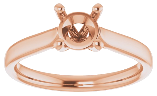 14K Rose 6 mm Round Engagement Ring Mounting (3)