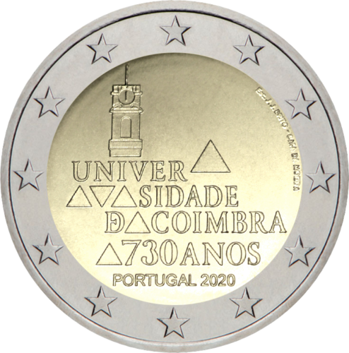 2020 Portugalija Koimbros universitetas 2 eurų moneta (1)