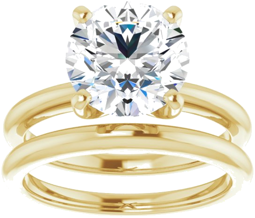 14K Yellow  9 mm Round Solitaire Engagement Ring Mounting (8)