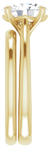 18K Yellow 9x7 mm Oval Solitaire Engagement Ring Mounting (9)