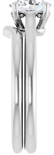 14K White 7x5 mm Oval Solitaire Engagement Ring Mounting (9)