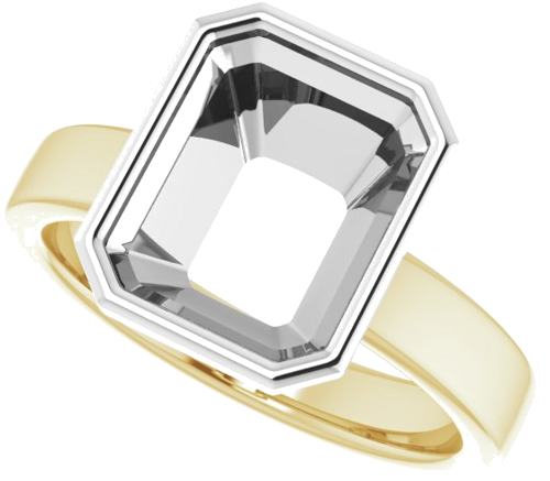 Sužadėtuvių Žiedas „Solitaire“ 585 Baltojo Ir Geltonojo Aukso Emerald 10mm x 8mm (5)