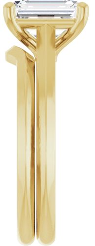 14K Yellow 8x6 mm Emerald Solitaire Engagement Ring Mounting (9)