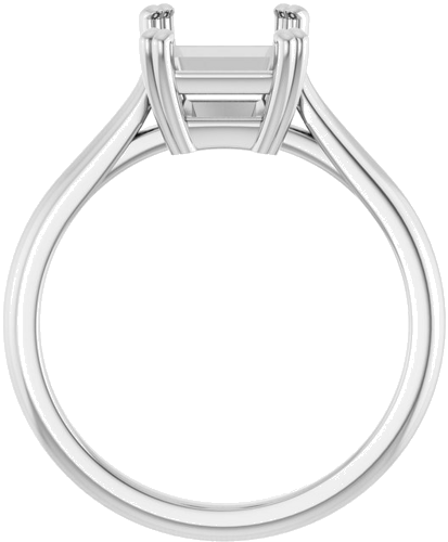 14K White 9x7 mm Emerald Solitaire Engagement Ring Mounting (2)