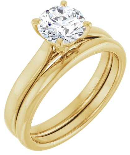 14K Yellow 6.5 mm Round Engagement Ring Mounting (6)
