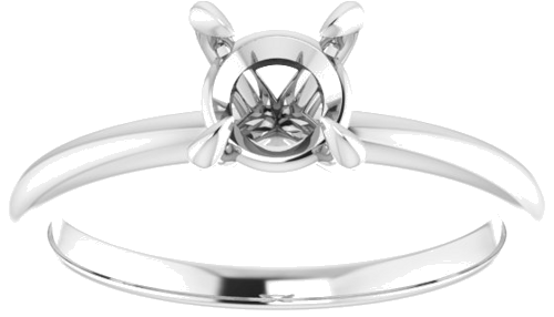 Platinum  6 mm Round Solitaire Engagement Ring Mounting (3)