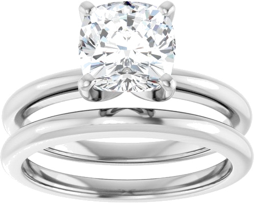 Platinum  7 mm Cushion Solitaire Engagement Ring Mounting (8)