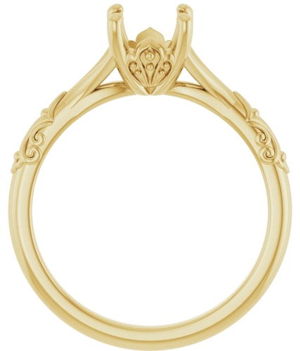 14K Yellow 6.5 mm Round Solitaire Engagement Ring Mounting (2)
