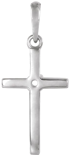 Sterling Silver 2.5 mm Round Cross Pendant Mounting (3)