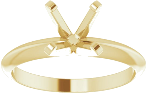 14K Yellow 6.0-6.6 mm Round 4-Prong Solitaire Engagement Mounting (3)