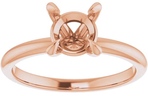 14K Rose  7 mm Round Solitaire Engagement Ring Mounting (3)