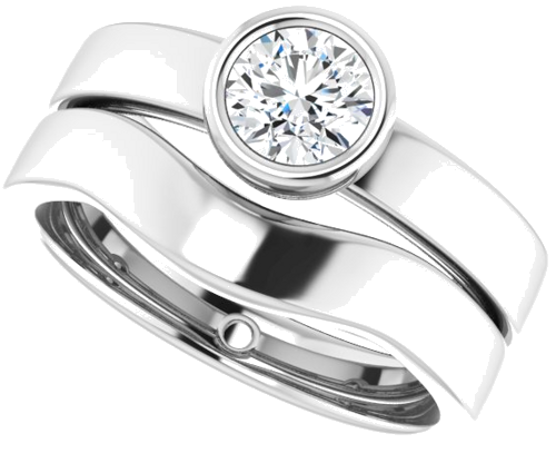 Sužadėtuvių Žiedas „Solitaire“ 585 Baltojo Aukso Round 5.2mm (10)