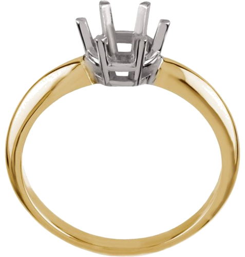 14K Yellow   White 5.5 mm Round Engagement Ring Mounting (2)
