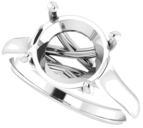 Sužadėtuvių Žiedas „Solitaire“ 750 Baltojo Aukso Round 10mm (5)