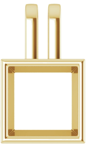 18K Yellow 7.5 mm Square Pendant Mounting (1)